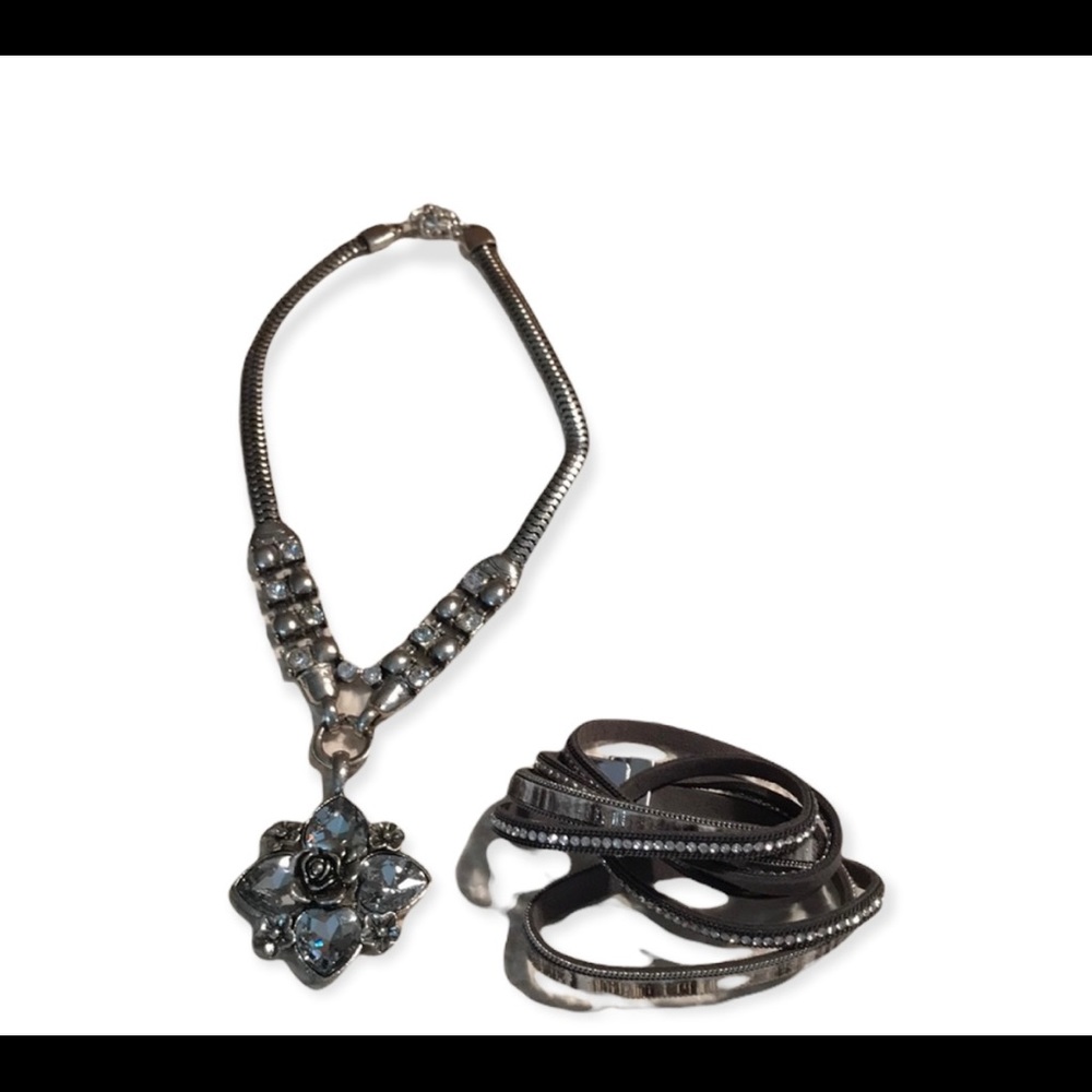 Funky Necklace and Double Wrap Bracelet